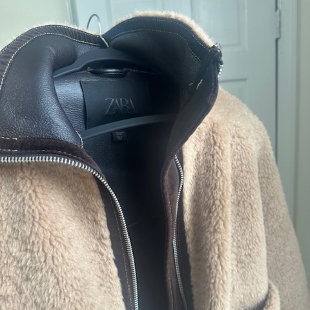 Zara Faux Shearling Double Faced Jacket